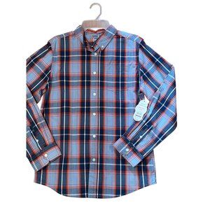 NWT Wonder Nation Boys Button Down Plaid Shirt Cotton Comfort Long Sleeve XXL 18